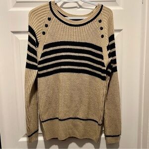 💥3/25$ Suzy Shier Medium Sweater pullover shiet Women beige black